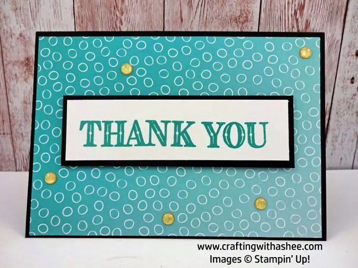 Ombre Thank You Card Stampin Up Art