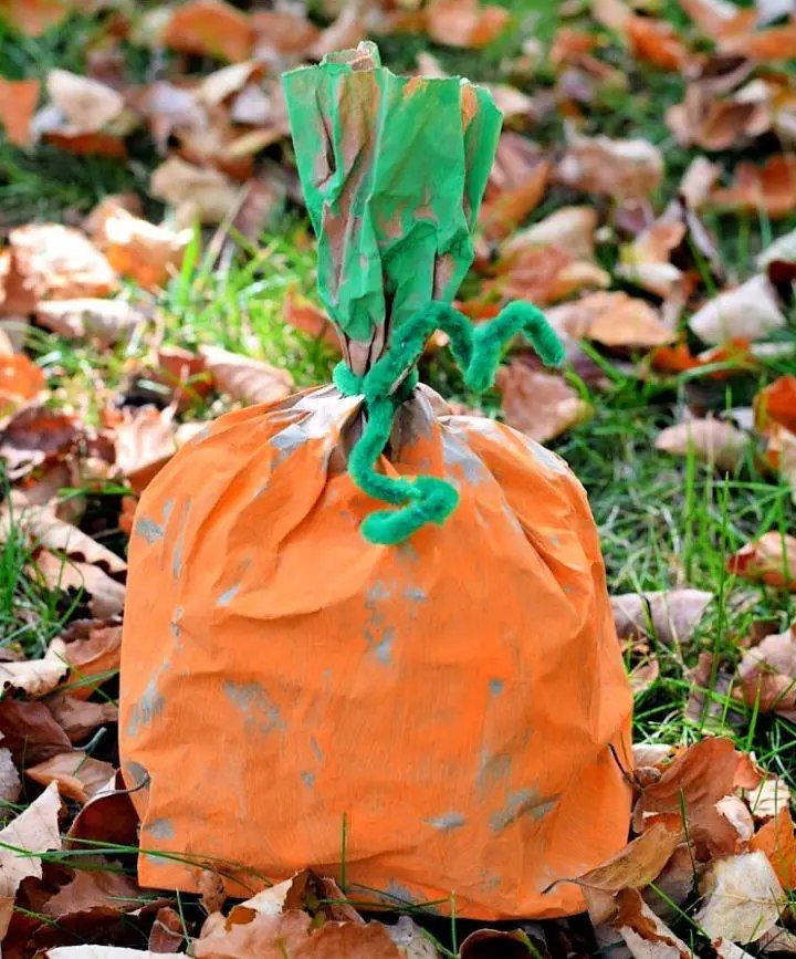 Paper Bag Pumpkin Craft for Kids