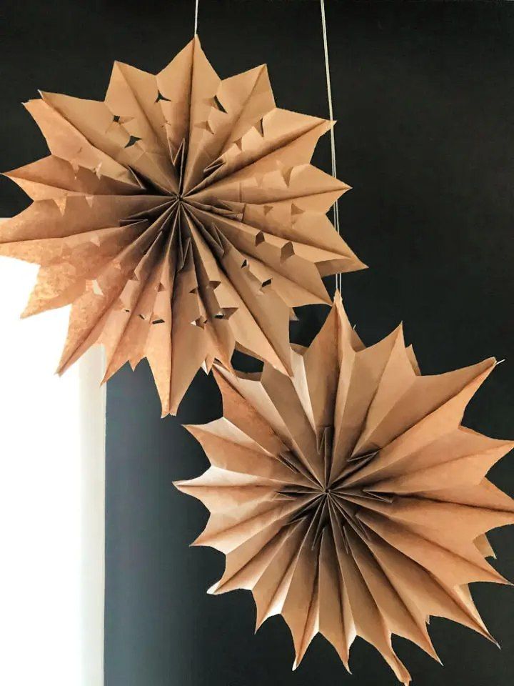 Paper Bag Star Decorations