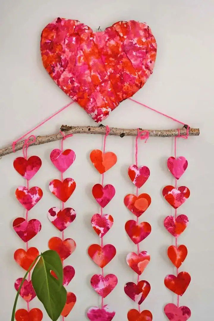 Paper Mache Heart and Watercolor Decoration