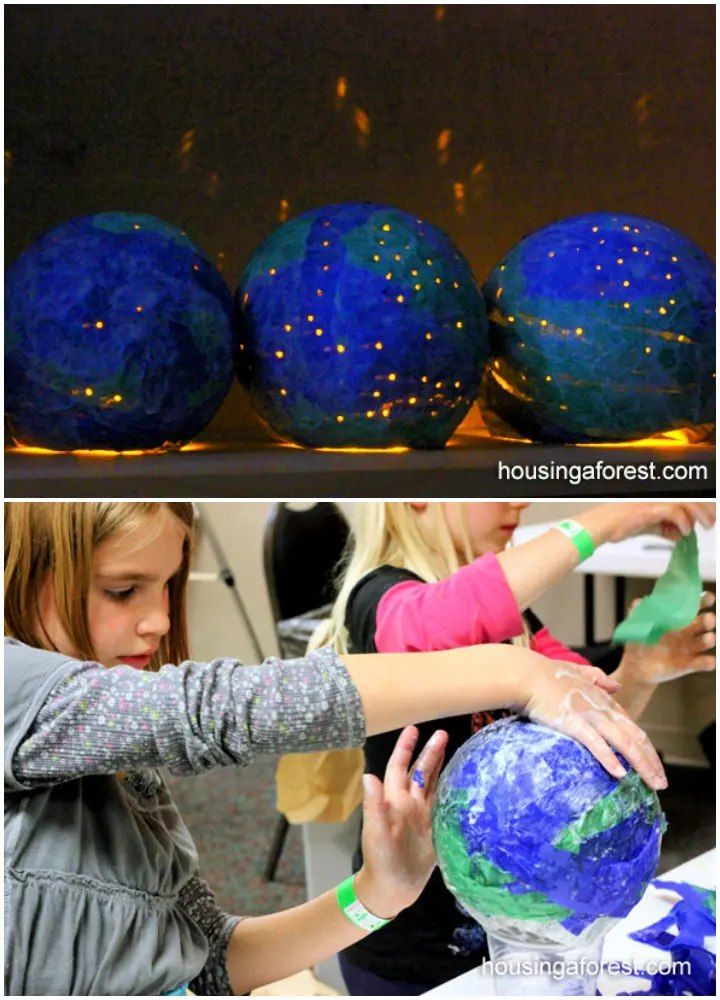 Paper Mache Light Up Globes