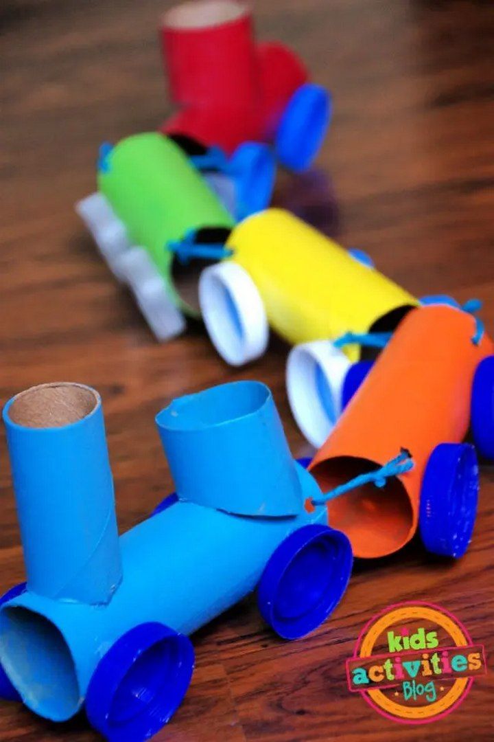 Paper Roll Train Craft For Toddlers