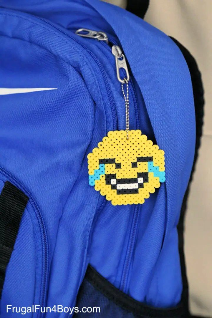 Perler Bead Emoji Keychain