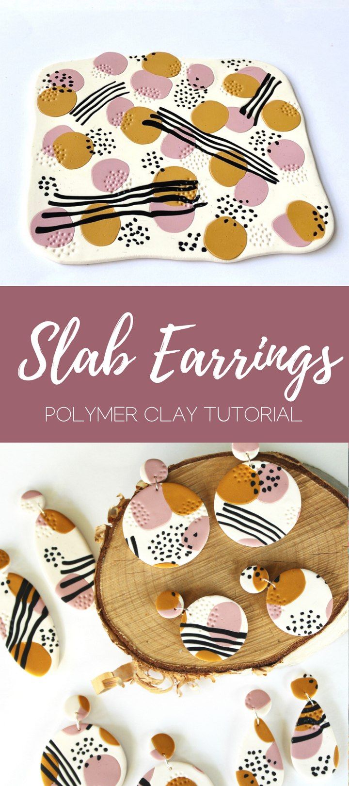 Polymer Clay Slab Earrings