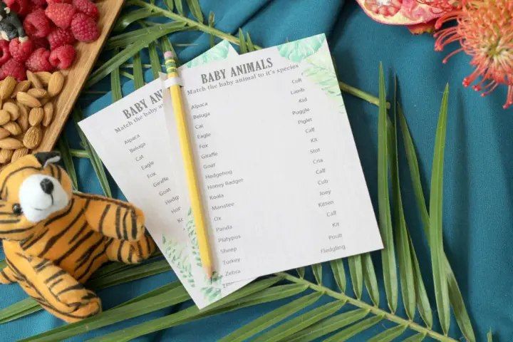 Printable Baby Animal Name Game