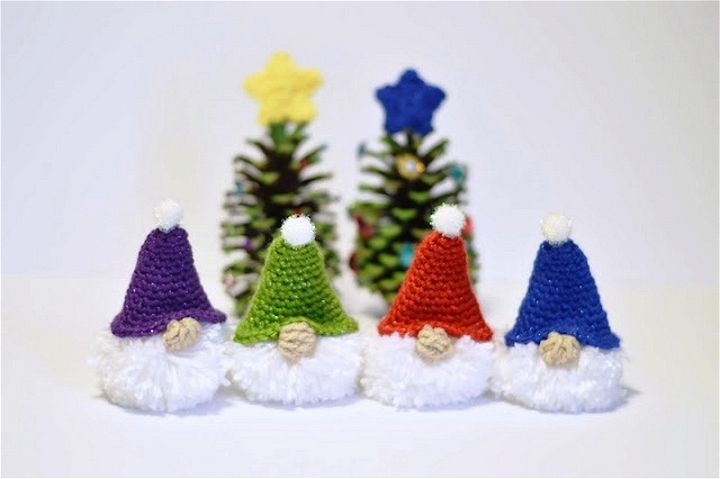 Puffball Gnome Ornament Free Crochet Pattern