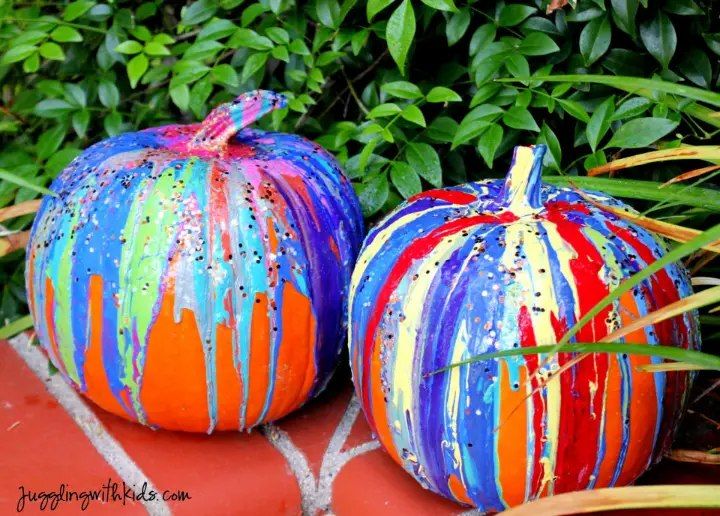 Rainbow Drip Pumpkins for Kids