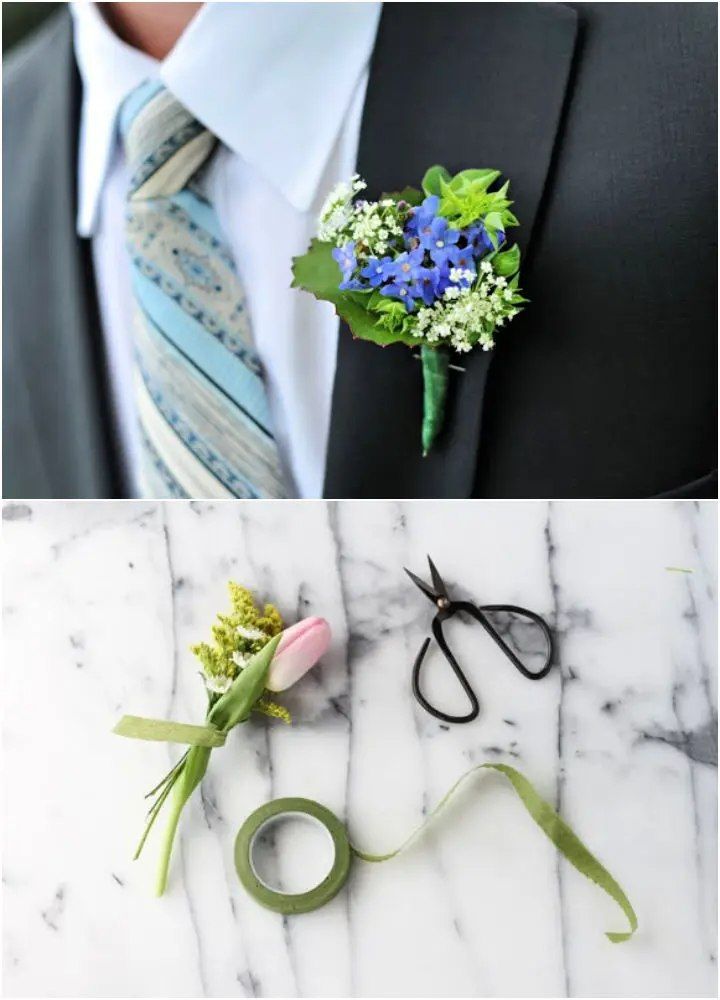 Real Flower Boutonniere for Wedding