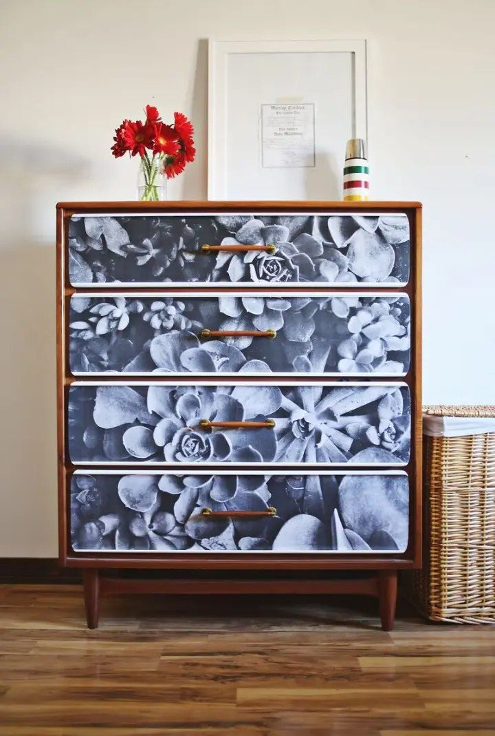 Restyle Dresser with Photo Decoupage