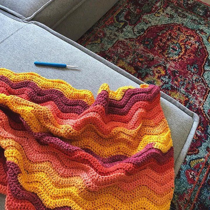 Ribbed Ripple Stitch Blanket