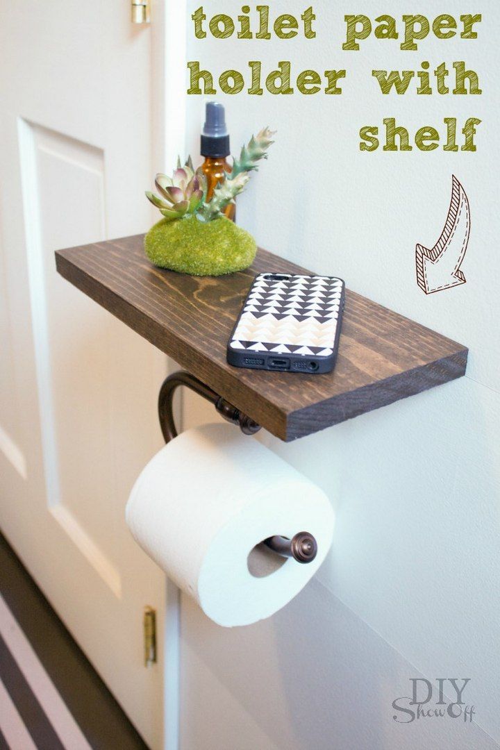 Rustic Toilet Paper Holder Shelf