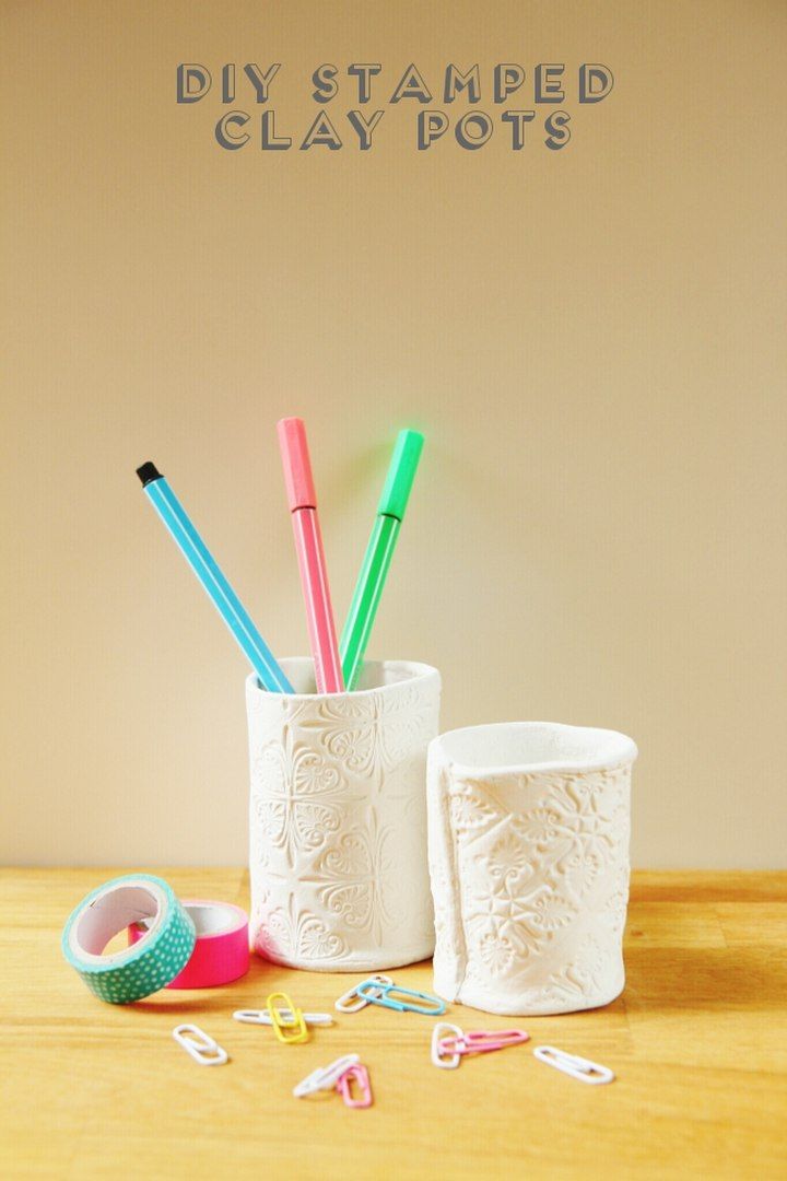 Stamped Clay Pen Pots