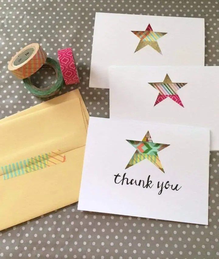 Star Die cut and Washi Tape Cards