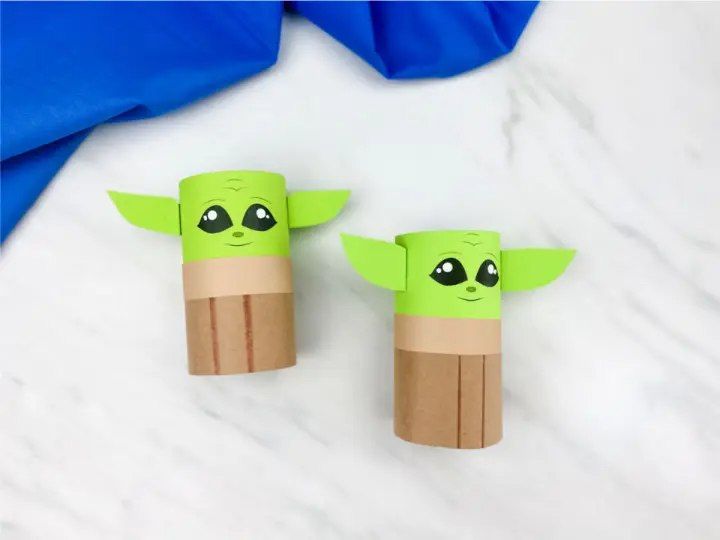 Tissue Roll Baby Yoda Craft