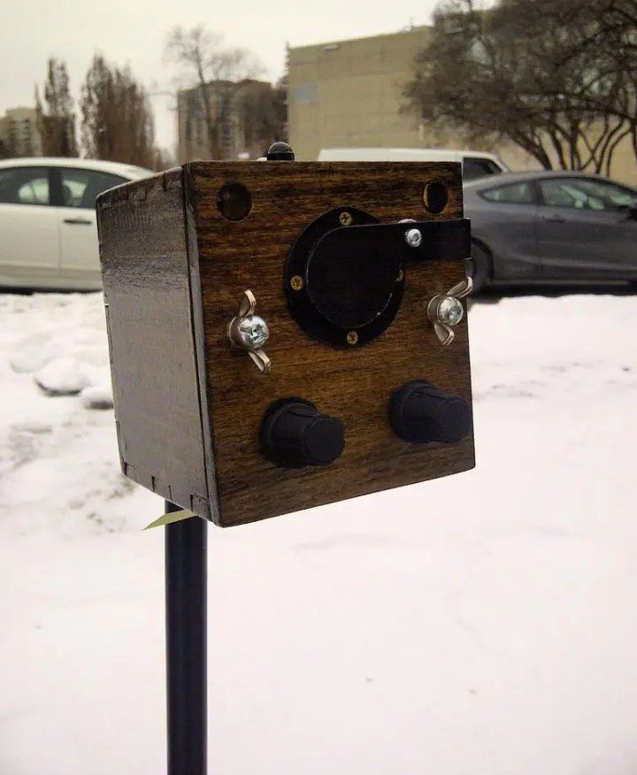 Wooden Anamorphic Pinhole Camera