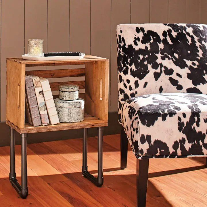 Wooden Crate End Table on Budget