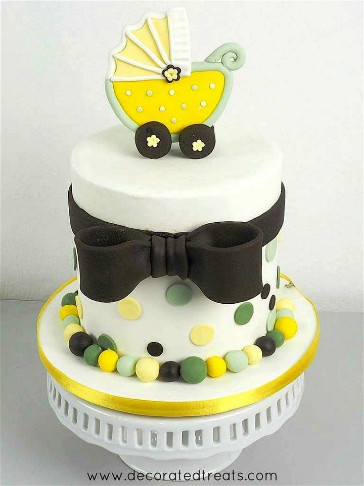 Baby Shower Cake With Baby Stroller