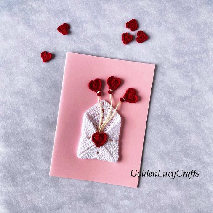 Crochet Romantic Heart Envelope