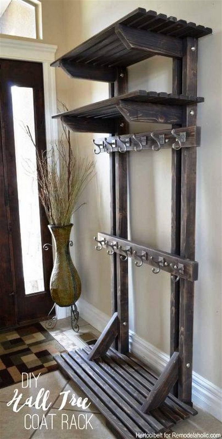 DIY Hall Tree Coat Rack