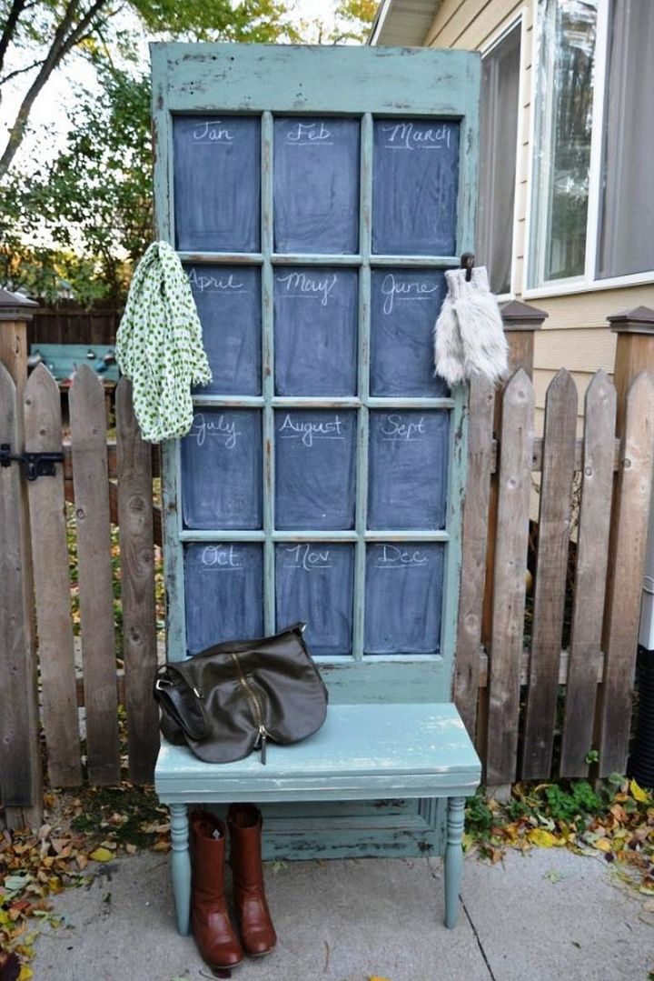 DIY Hall Tree From A Schoolhouse Door