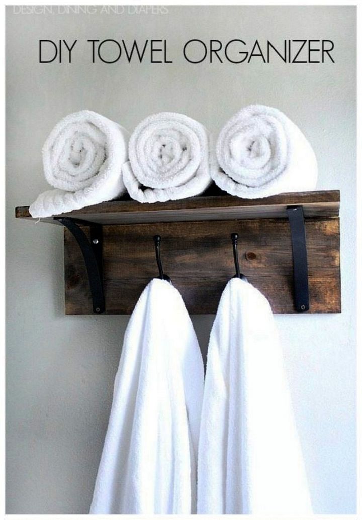 DIY Towel Organizer For Your Bathroom