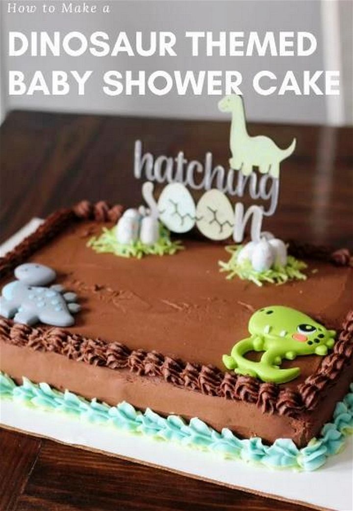 How to Make a Dinosaur Themed Baby Shower Cake