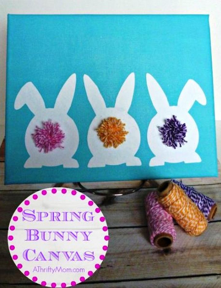 Spring Bunny Canvas Art Easy DIY Craft