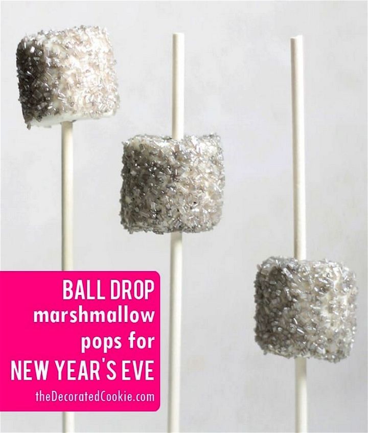 Ball Drop Marshmallow Pops For New Years Eve