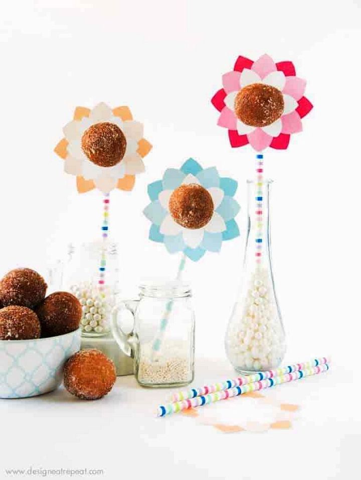 DIY Donut Hole Flower Pops