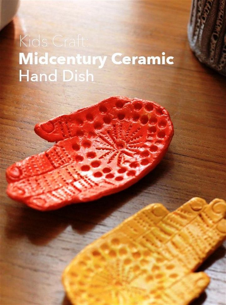 Kids Craft Mid Century Ceramic Hand Dish