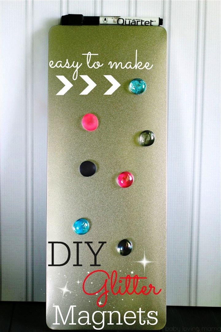 Nail Polish Craft DIY Glitter Magnets
