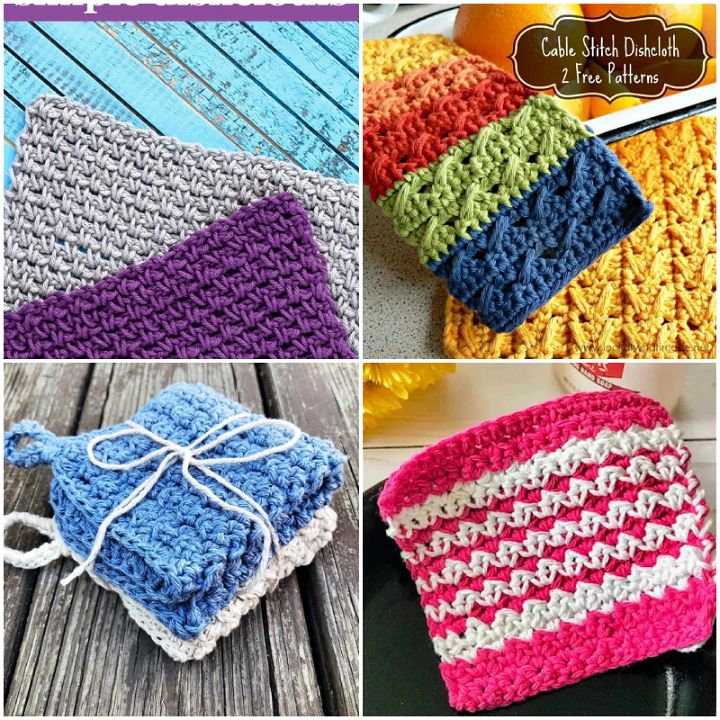 20 Quick Colorful Free Crochet Washcloth Patterns - Susie Harris