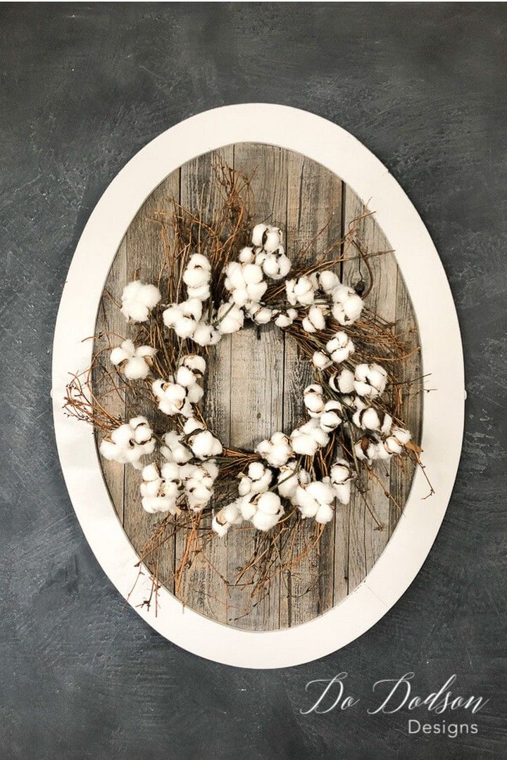 A Wreath of Natural Cotton Branches