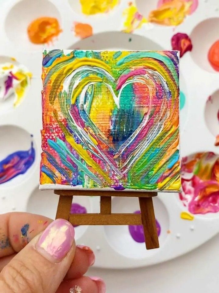 Abstract Painted Hearts