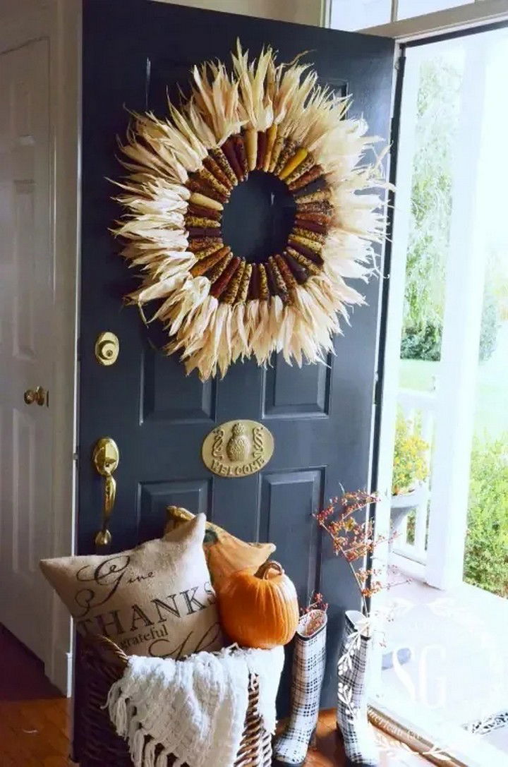 DIY Indian Corn Wreath