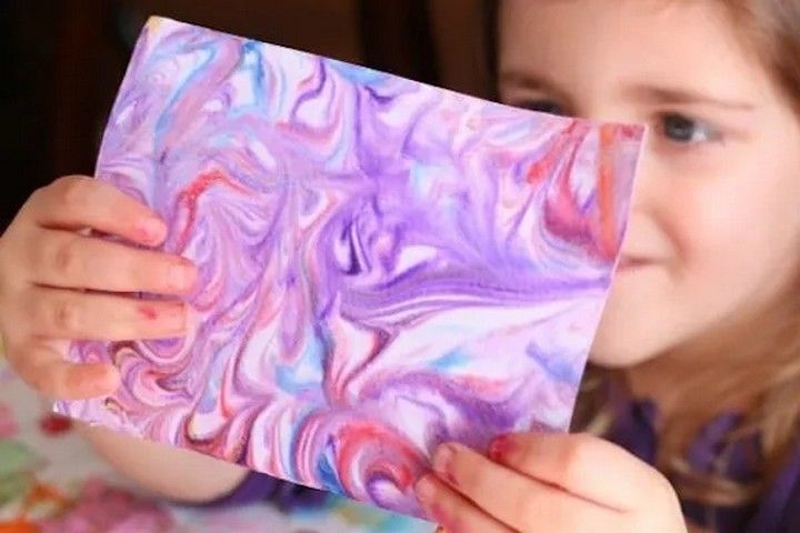 DIY Marbled Paper with Shaving Cream