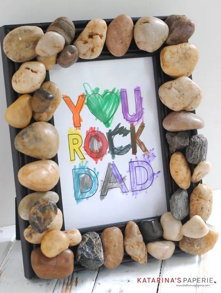 DIY Rock Frame for Father’s Day
