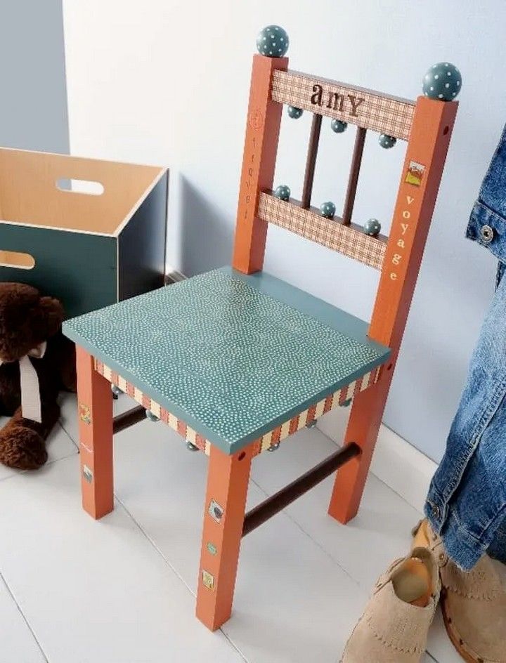 Decoupage Chair for Kids with Added Flair