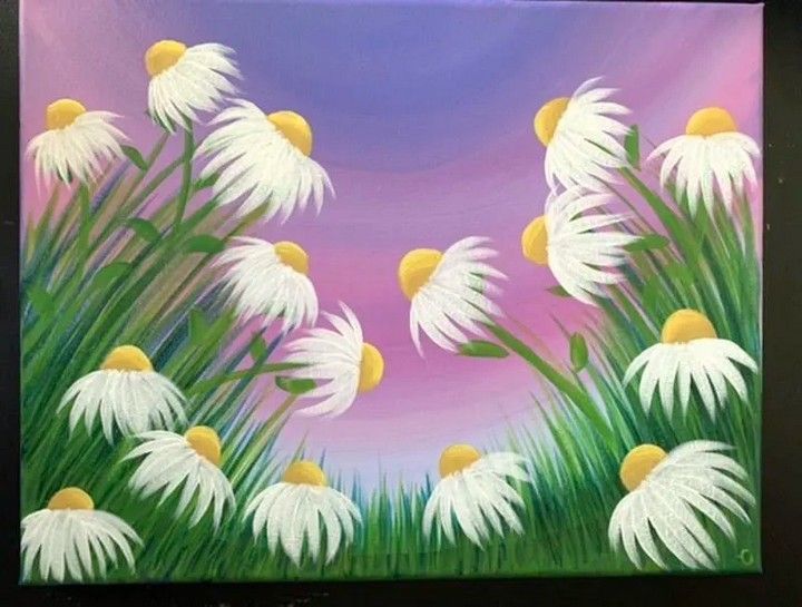 Easy Spring Flowers on Canvas