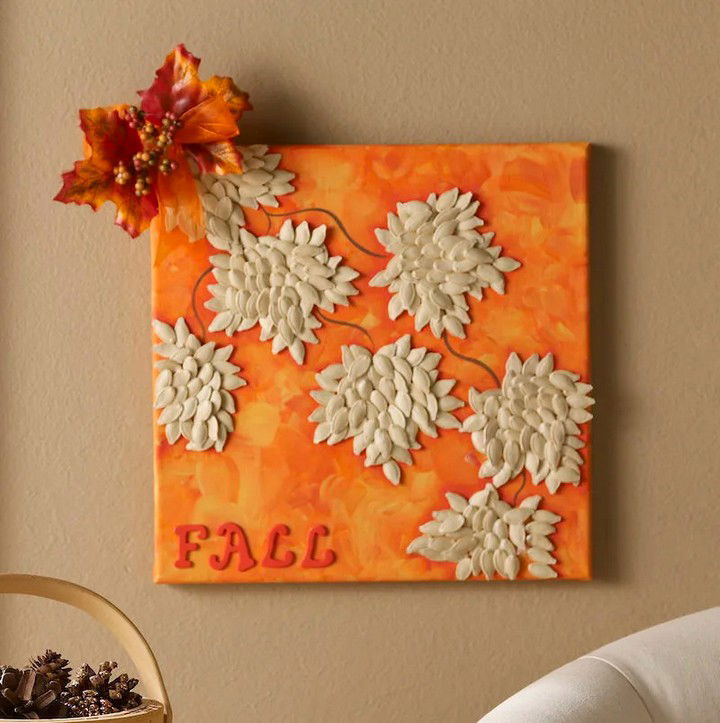 Fall Canvas with Pumpkin Seeds 1