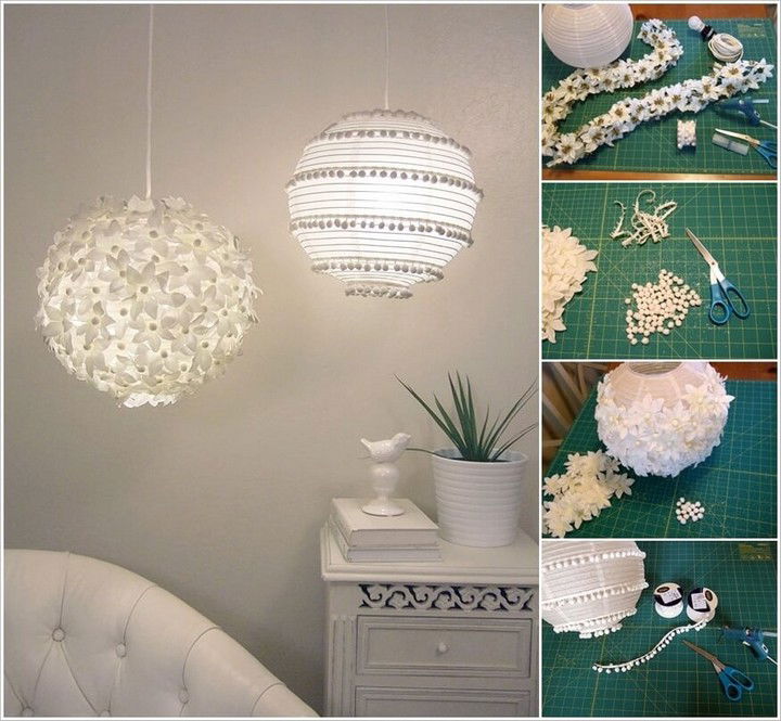 Flower and Pom Pom Lanterns