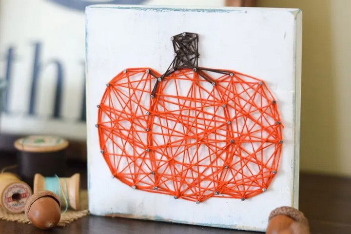 Pumpkin String Art Craft