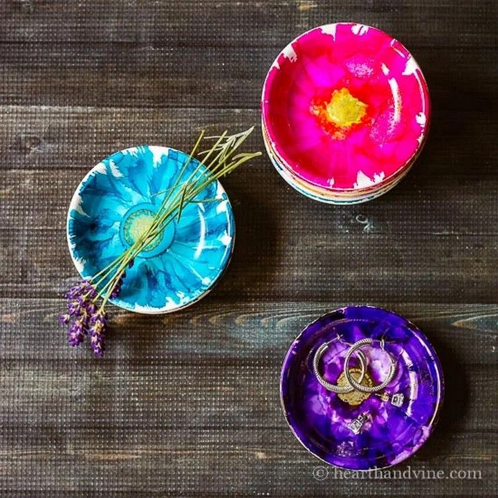 Alcohol Ink Jewelry Dishes
