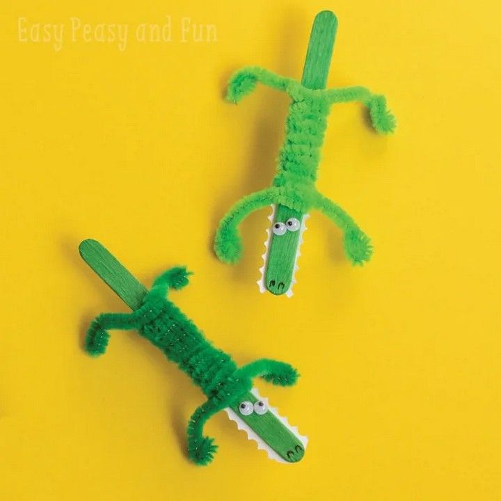 Craft Stick Crocodiles