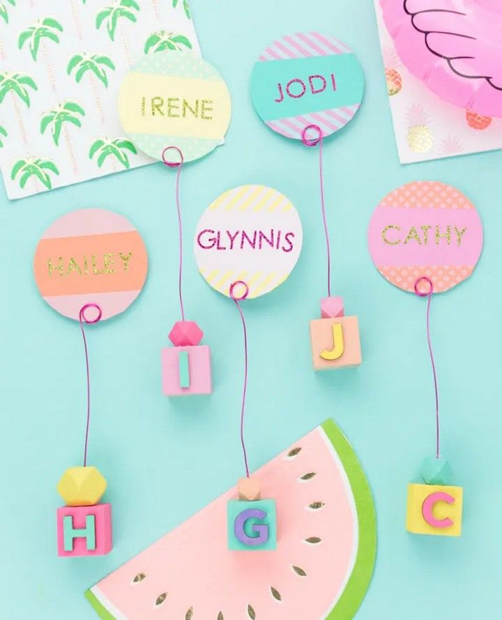 DIY Colorful Place Card Holder