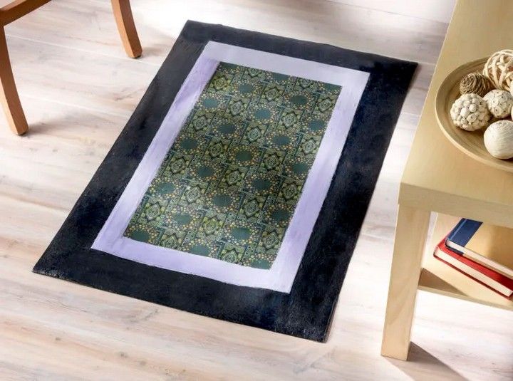 DIY Floor Cloth Made with Fabric