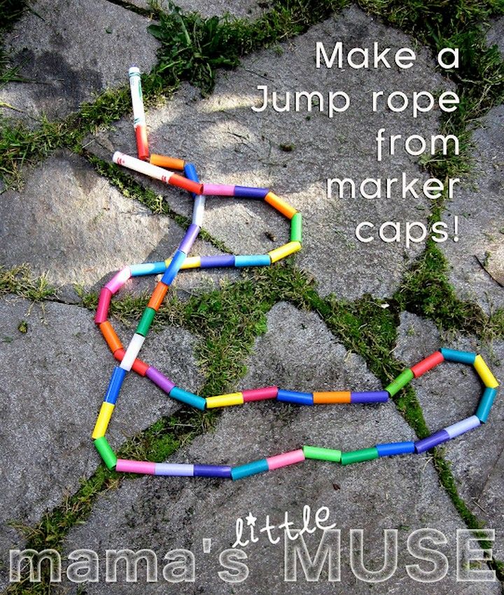DIY Jump Rope Made from Marker Caps