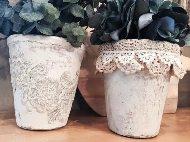 DIY Shabby Chic Flower Pots