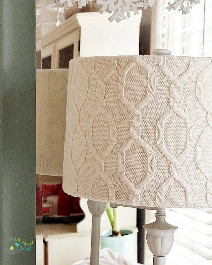 DIY Sweater Covered Lampshade