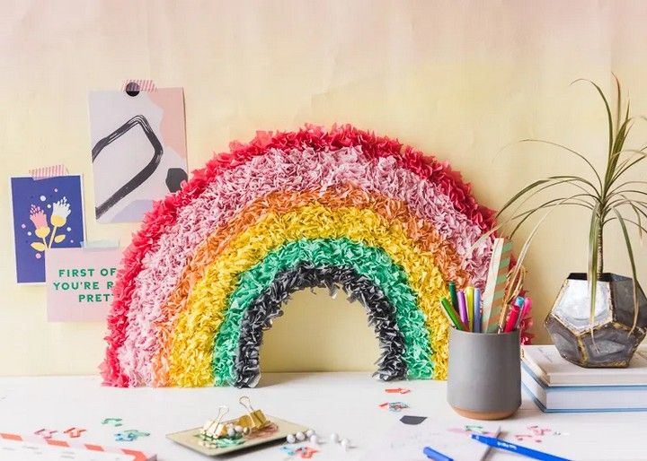 DIY Tissue Paper Rainbow